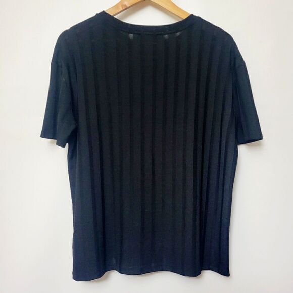 Zara Trafaluc Black Slinky Short Sleeve Top - Picture 2 of 5
